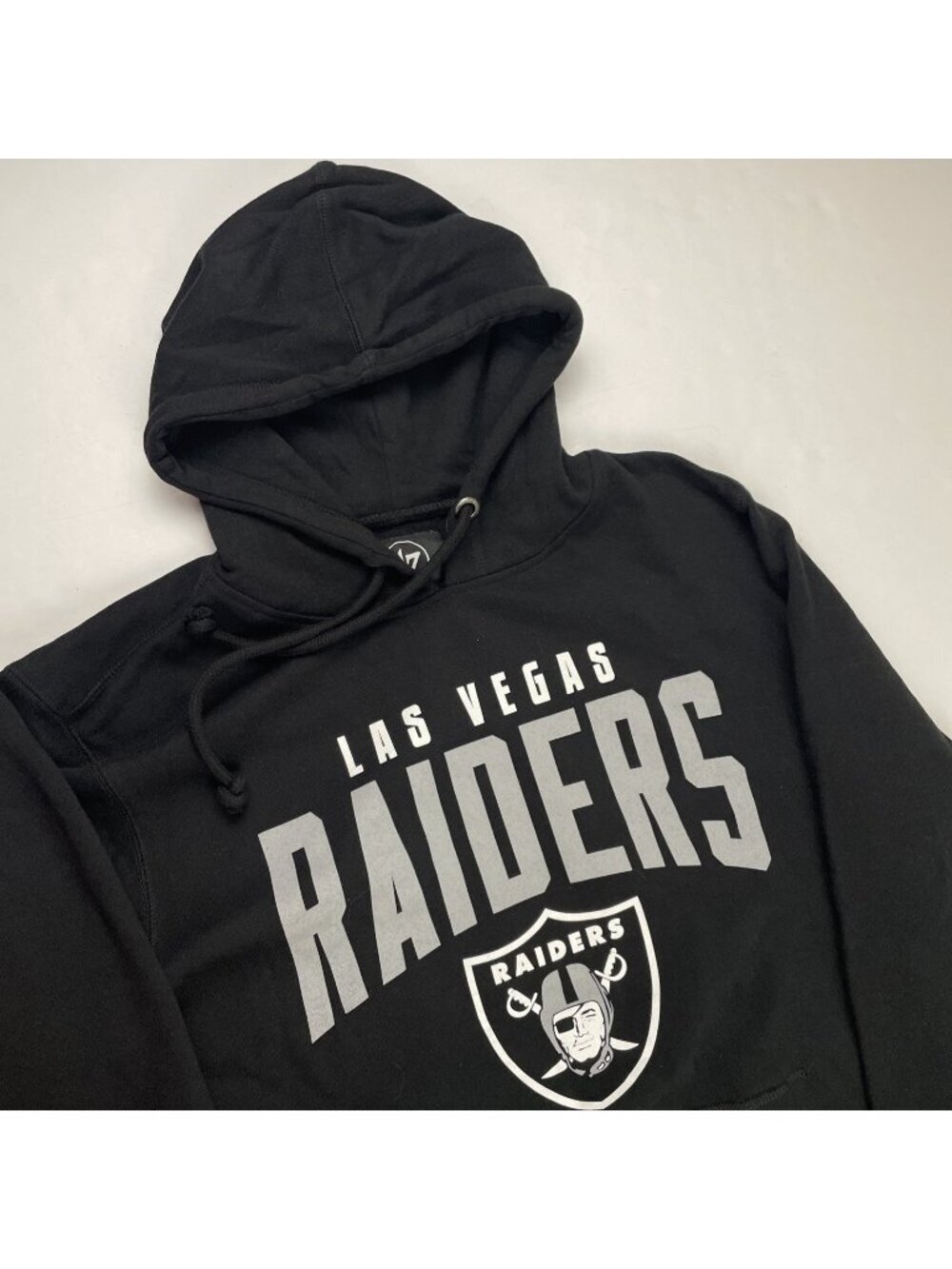 Las Vegas Raiders Hoodie ’47 Brand Adult L NFL Licensed Front Pockets Black